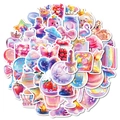 Dreamy 50pcs colorful glass bottle stickers for journaling and DIY decor - Dreamy Aurora Style (T01042694)