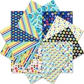 Set di 12 carte scrapbooking a tema auto blu e traffico con motivi a strisce - Tema Traffico (T01041320)