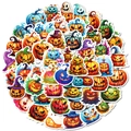50 pack of waterproof Halloween pumpkin and ghost stickers for holiday decoration - Halloween Pumpkin Sticker Set (T01041296) / 50 Sheets