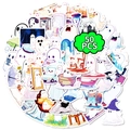 Set of 50 cute white ghost stickers for laptops, phones, and water bottles decoration - Cute Ghost Theme Style (T01041331)