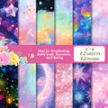 12 stuks 6x6 inch paars sterrenstelsel scrapbooking papier voor DIY knutselen en kaarten - Dromerige Sterrenhemel Paarse Serie (T01042820)