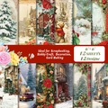 12-pack 6x6 inch vintage Victorian winter scrapbook paper with Christmas oil painting designs - Victorian Winter Vintage Style (T01042788)
