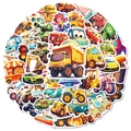 50-teiliges Cartoon Transport Aufkleber Set mit Baggern und LKWs für Kinderkoffer - Animation Fahrzeug Serie