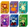 Halloween Monster Gesichter DIY Aufkleber Set mit 6 verschiedenen Motiven für Kinder - Halloween Gesichtsaufkleber (T01041210)