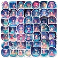 Set d'autocollants thème filles de la galaxie pour déco DIY d'ordinateurs et gourdes - T01041072 Original - Starry Sky Girl (50 Photos)