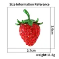 Detailed size chart for strawberry brooch with measurements 3.6cm by 2.7cm and weight 11.6g - Single Red Strawberry Style (XZ25294)
