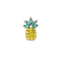 Broche de piña dorada con gemas de marquesa verdes y piedras redondas amarillas - Piña