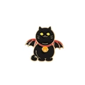 Épingle de chat démon noir mignon avec ailes de chauve-souris rouges pour sacs - No.16 Chat Diable