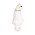 Elegante witte kattenbroche met vergulde rand en groene edelstenen ogen voor dames - Wit
