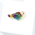 Squisita spilla colorata a forma di uccello in lega dorata con finitura smaltata - Stile uccellino in smalto colorato (Speciale 7)