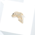 Spilla a delfino dorata con cristalli bianchi e pietre brillanti per cappotti - Stile Delfino (Offerta Speciale 12)