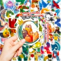 Waterproof graffiti sticker set featuring a creative castle-themed letter C design - Artistic Alphabet Graffiti Series (T01040521)