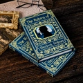 Cuaderno magnético de Sherlock Holmes con patrones dorados en cubierta azul marino - Portada de Silueta de Detective(T01042329)