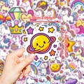 50 adesivi graffiti colorati con unicorno e pianeti per skateboard e chitarra fai-da-te - Stile Tema Unicorno Arcobaleno (T01042365)