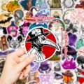 Vintage plague doctor waterproof vinyl sticker with red background for laptop decor - Plague Doctor Style (T01040739)