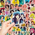Set di 50 adesivi fashion girl vintage con stile illustrazione retrò per decorazione - Ritratti di Ragazze di Moda Vintage (T01041070)