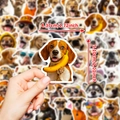 50pcs cute waterproof puppy stickers featuring beagle holding banana with white borders - Dog Graffiti Style (T01042460) / 50 Sheets