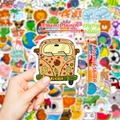 100pcs waterproof retro bus stickers for kids featuring colorful peace graffiti designs - Non-Repeated Cartoon Style (TC01070051-2)