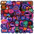 Set van 50 levendige neon graffiti stickers voor laptops en kofferdecoratie - Neonlichten Gemengde Stijl (T01042474-2c) / 50 Vellen