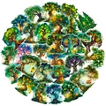 Adesivi PET foresta incantata con alberi ad acquerello e ricci per journaling - Tema Foresta da Sogno (T01042141)