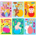 Pack de 6 pegatinas coloridas de conejitos y huevos de Pascua con diseños de dibujos - Conejo de Pascua (T01041303) / Estilo Conejo de Pascua