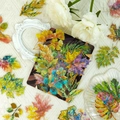 Bunte Blattaufkleber mit Farbverlauf und PET-Kaltfolienprägung für DIY-Scrapbooking - Gradient Blätter Stil (T01041975)