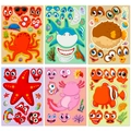 6er-Pack Ozean-Tieraufkleber für Kinder mit Hai Oktopus und Meeresbewohnern zum DIY-Basteln - Spiele In Vielfachen Von 6 - T01041212