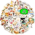 50 Stück süße Aquarell-Katzenaufkleber mit handgezeichneten Kätzchen-Motiven - Cartoon Katze Serie (T01042559)