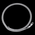 Minimalistische silberne Figaro-Halskette mit 18 Karat Weißgold-Beschichtung und Karabiner - Feine Gliederkette