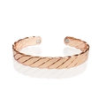 Elegantes magnetisches Kupferarmband in Roségold mit gedrehtem S-Muster Design. - Magnettherapie-Stil (Großes S Roségold 2 Magnet)