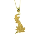 Vergoldete Halskette mit Großbritannien-Kartenanhänger und gravierten Stadtnamen - 1mm*50cm / Gold Anhänger Und Halskette