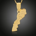 Colgante mapa de Marruecos de oro de 18K con grabados de Rabat y Casablanca para mujer - Color Oro 18K (Solo Colgante - Sin Cadena)