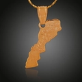 Collar colgante mapa de Marruecos en cobre bañado en oro 18K con cadena de cordón - Oro Rosa (Solo Colgante)