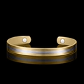 Two-tone 18K gold plated copper magnetic therapy cuff bracelet for women with magnets - Five-line Two-tone Magnetic