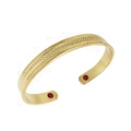 Damen-Magnetarmband mit 18K Vergoldung, feiner Netzstruktur und roten Perlen-Inlays - Tropföl-Finish / Gold