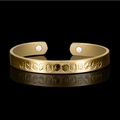 Goldenes 18K beschichtetes Armband mit Sternzeichen-Relief und Magnet-Therapie - Gold