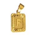 Eleganter 18K vergoldeter quadratischer Anhänger mit geprägtem Buchstaben F Design - Nur Anhänger (Buchstabe F) (Ohne Kette)