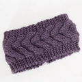 Diadema de invierno de punto grueso en color violeta oscuro con trenzado - Púrpura