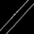 Minimalistische silberne Gliederkette mit Karabinerverschluss auf schwarzem Hintergrund - Mittel Standard Stil / Silber