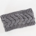 Diadema gris de punto de ochos de invierno con lana gruesa y cálida para unisex - Gris claro
