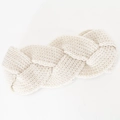 Winter chunky cable knit headband in cream white soft yarn for women and men - Beige