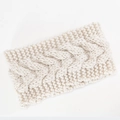 Diadema de invierno crema para mujer con diseño de punto de trenza grueso y cálido - Beige