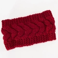 Diadema de punto trenzado burdeos grueso para calidez y estilo en invierno - Rojo Azufaifa