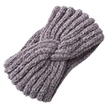 Grauviolettes gedrehtes Strick-Stirnband aus Chenille, weiches und dickes Winter-Haarteil - Grau