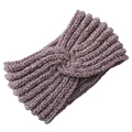 Fascia per capelli in ciniglia viola Morandi con trama a maglia per donna - Cachi Chiaro