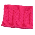 Detail of rose red cable knit headband showing thick braided texture and ribbed edges - Rose Red