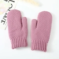 Winter chunky knit fingerless mittens for women in dusty rose with warm ribbed cuffs - Dusky Pink