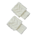 White cable-knit leg warmers for women features soft acrylic wool for autumn winter boots - One Size / White