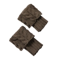 Deep brown cable knit leg warmers for women features warm thick crochet boot cuffs design - One Size / Khaki