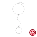 S925 Sterling Silber Kleeblatt Sklavenarmband mit Sternakzenten und Zirkonia Einlage - 925er Silber / Weißgold